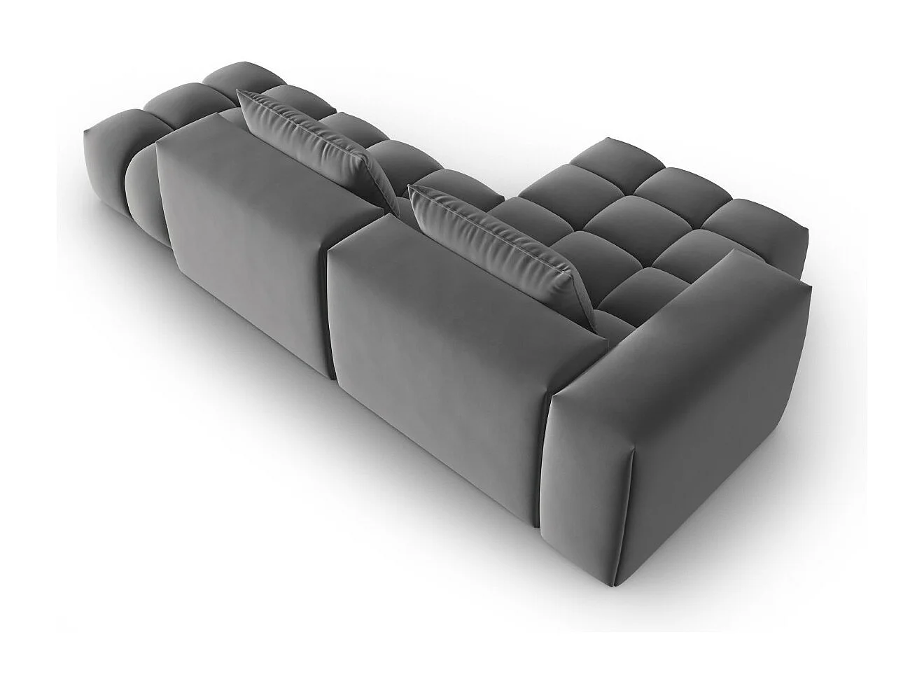CXL by Christian Lacroix - Divano angolare modulare sinistro "Lorella" 4 posti in velluto cemento - 265x145x70cm
