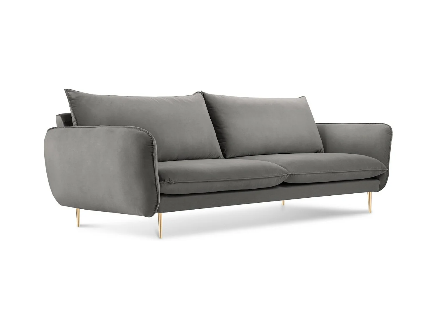 Cosmopolitan Design - Canapé "Vienna" 3 places en velours gris clair - 200x92x95cm