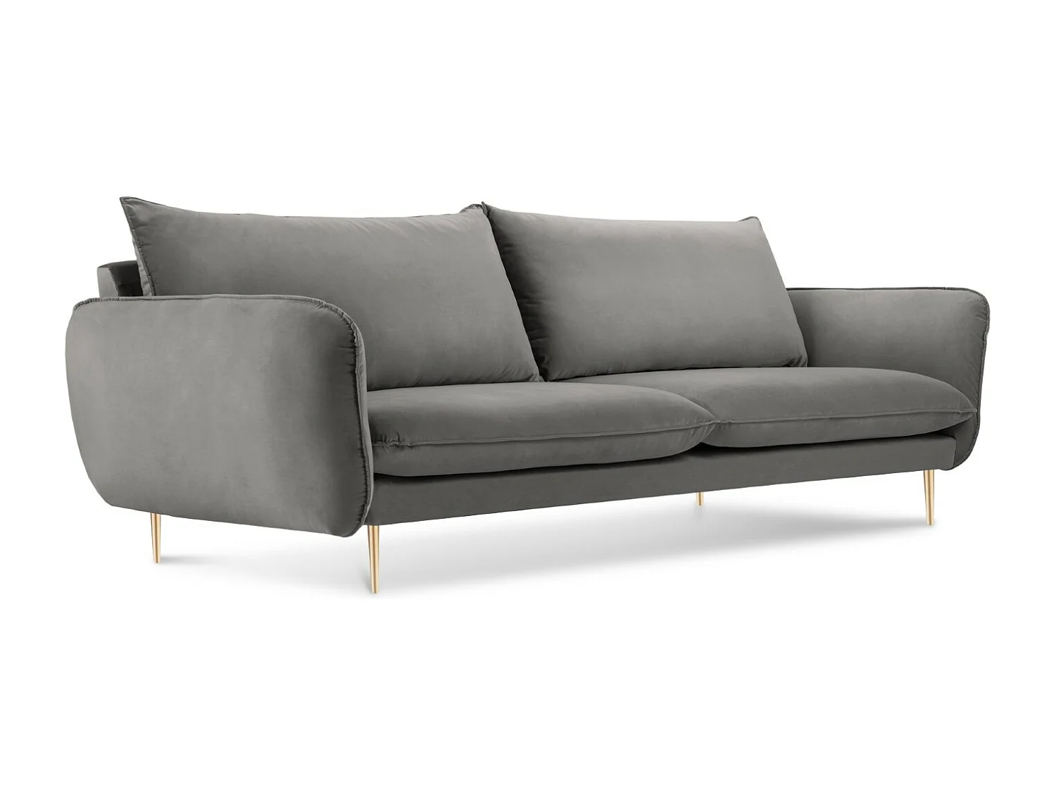 Cosmopolitan Design - Sofá "Vienna" 3 lugares em veludo cinza claro - 200x92x95cm