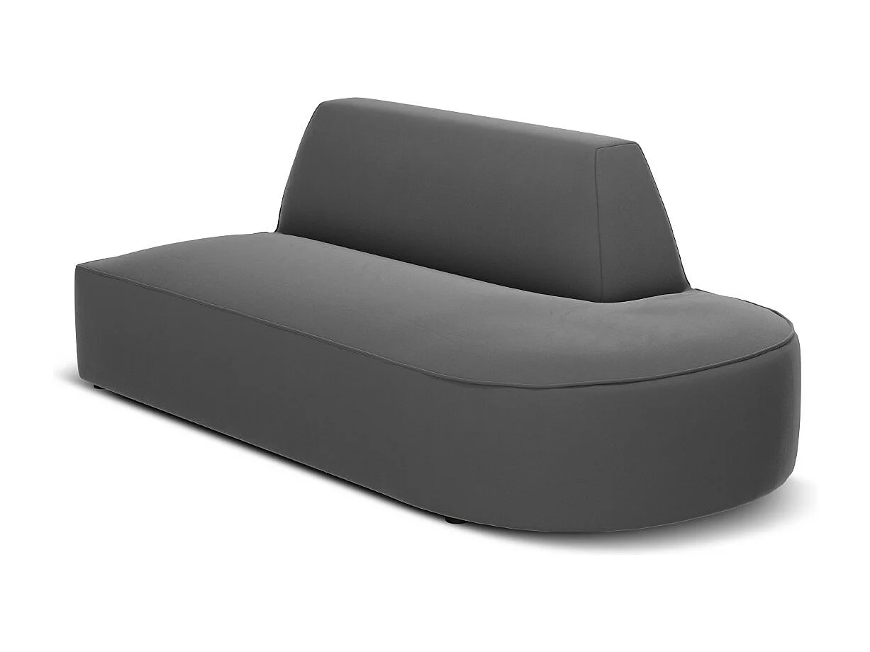 CXL by Christian Lacroix - Sofa modułowa bok prawy, "Charles" 2 miejsca welur, szary ciemny - 181x93x69cm