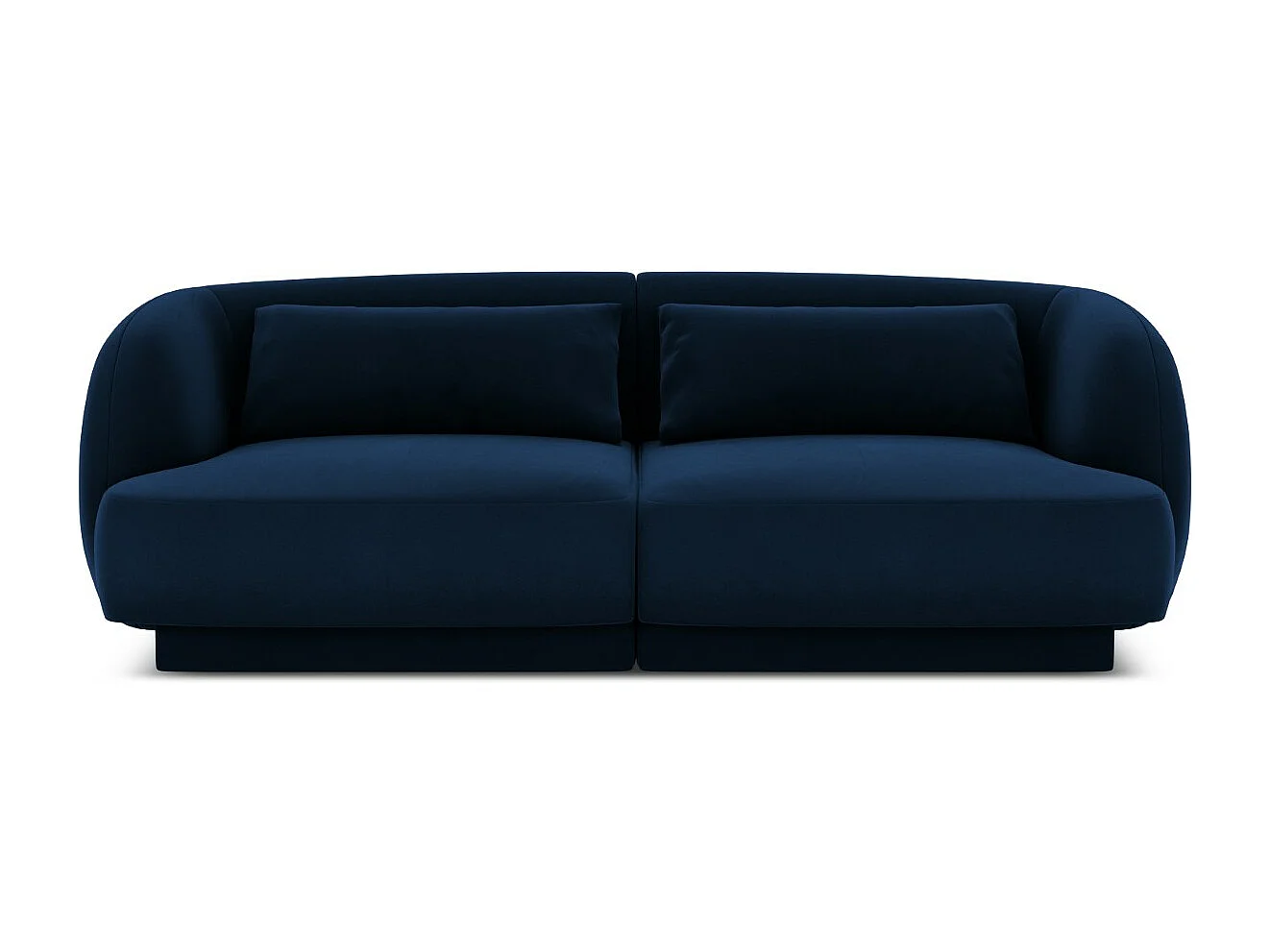 Cosmopolitan Design - 2-Sitzer Sofa "Tulum" aus Samt königsblau - 180x90x70cm