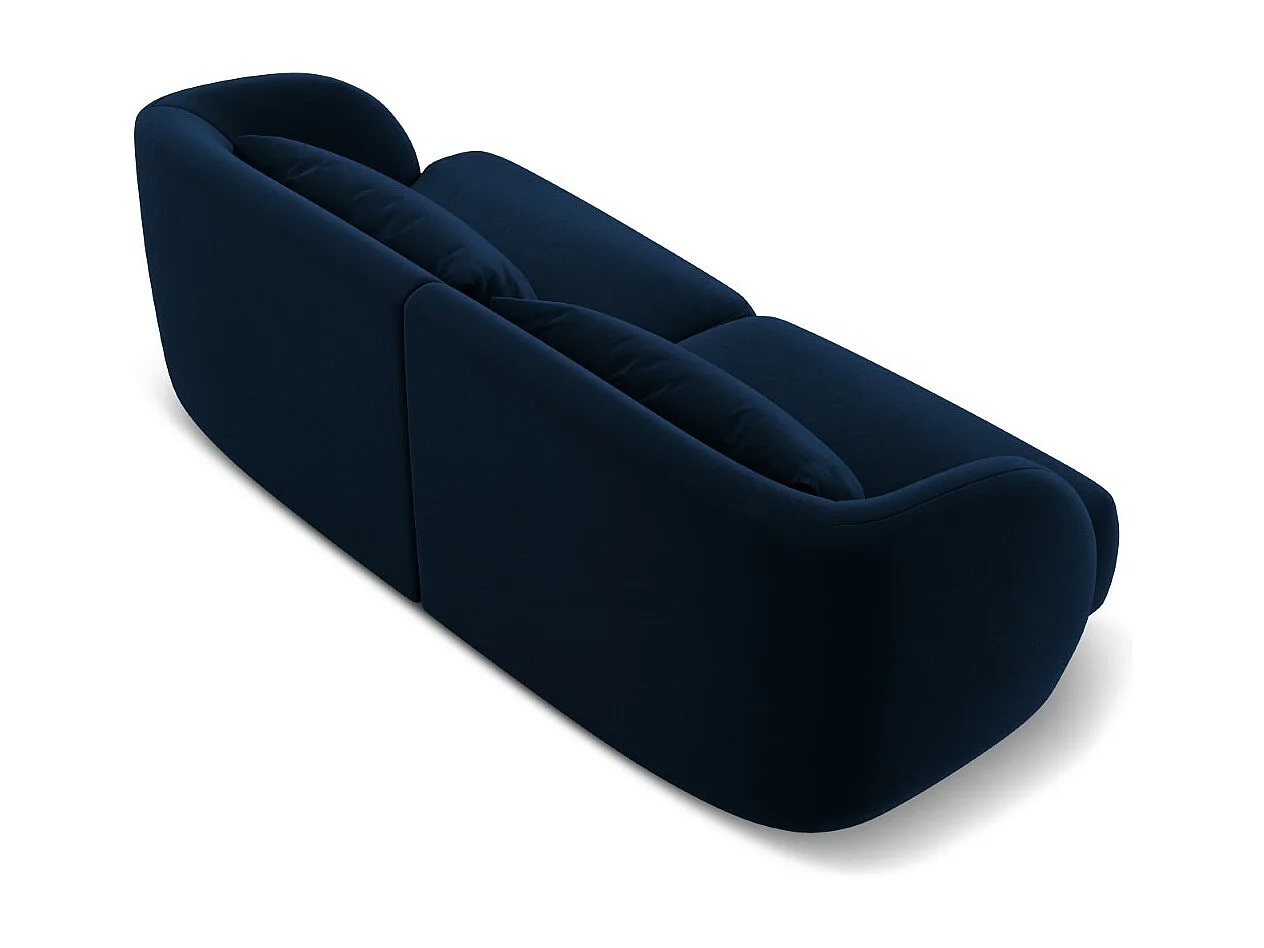 Cosmopolitan Design - 2-Sitzer Sofa "Tulum" aus Samt königsblau - 180x90x70cm