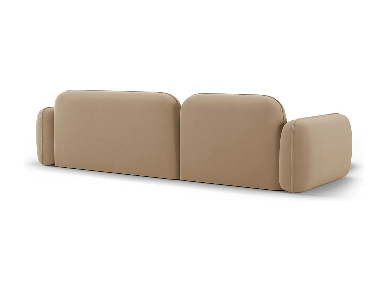 Cosmopolitan Design - Canapé d'angle gauche modulable "Sydney" 4 places en velours le sable - 275x165x70cm