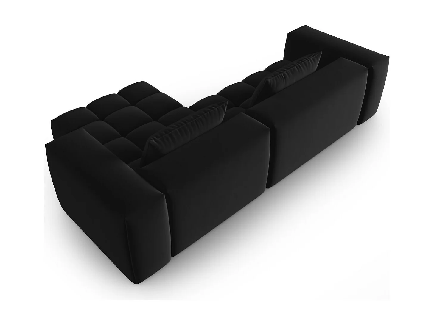 CXL by Christian Lacroix - Modulaire hoekbank rechts "Lorella" 3 zitplaatsen, Flueel, Zwart - 260x145x70cm