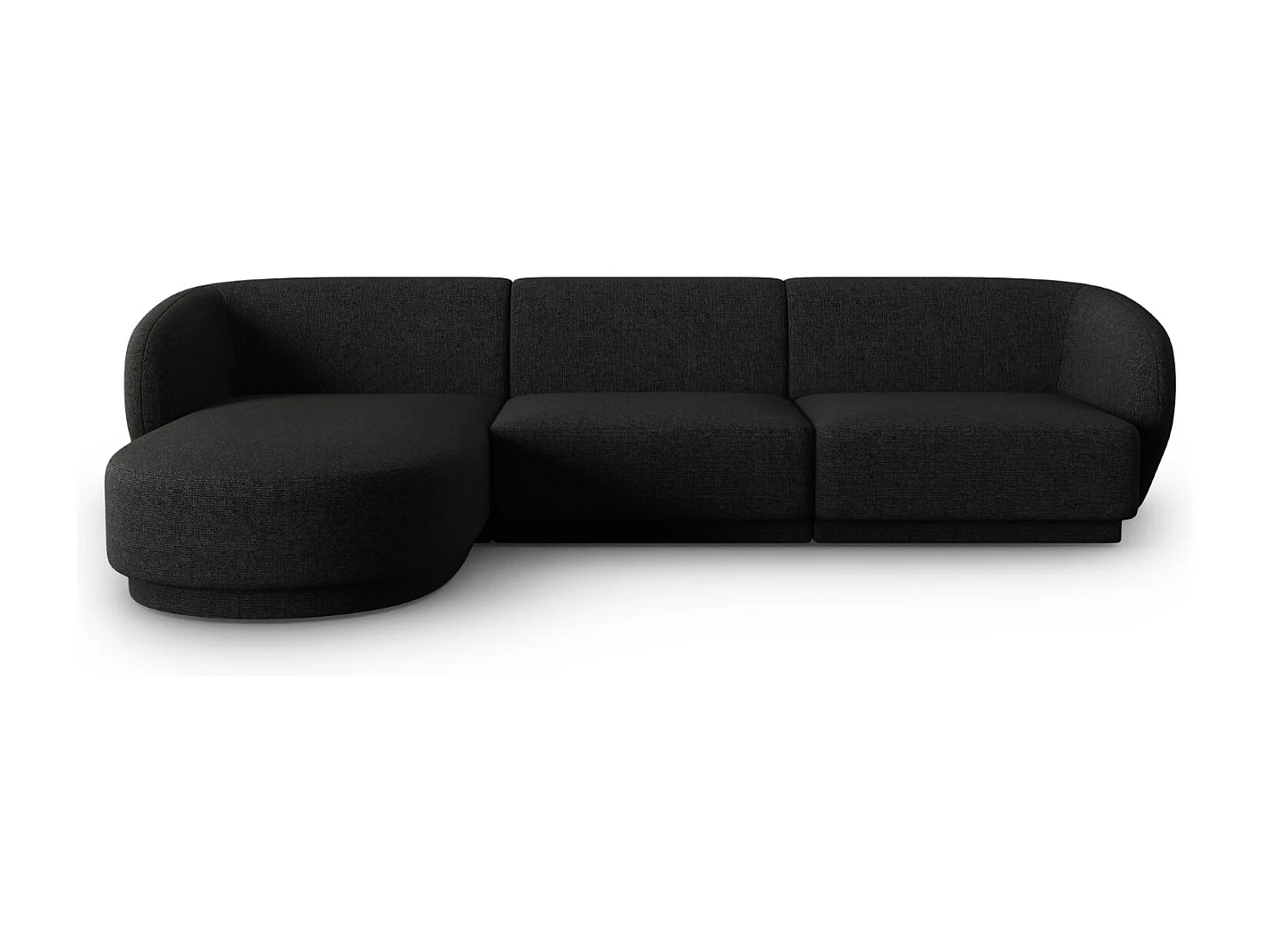 CXL by Christian Lacroix - Narożnik lewy panoramiczny, "Lionel" 4 miejsca szenil, czarny melanż - 266x155x74cm