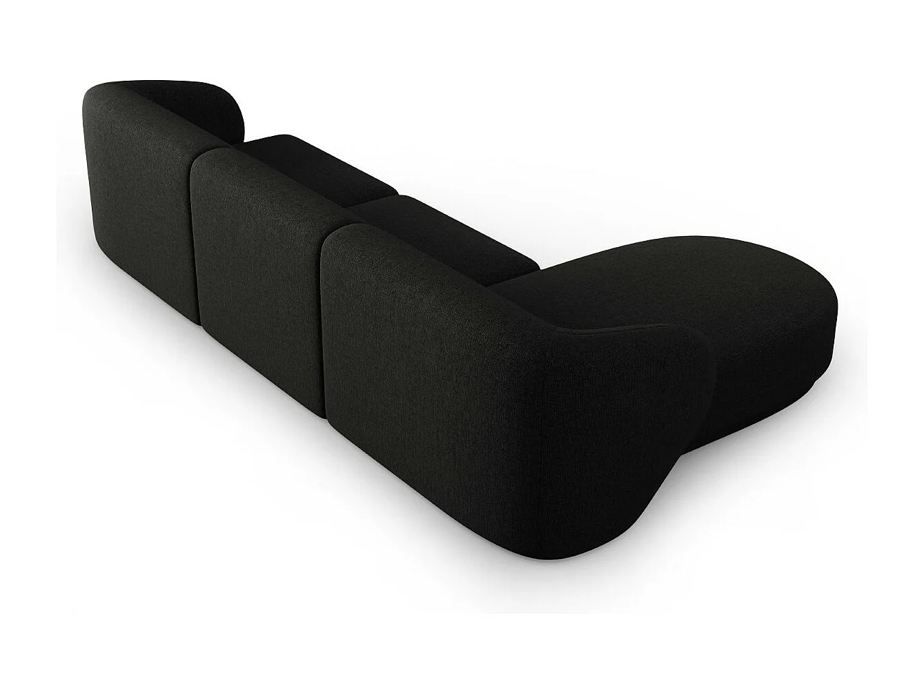 CXL by Christian Lacroix - Narożnik lewy panoramiczny, "Lionel" 4 miejsca szenil, czarny melanż - 266x155x74cm