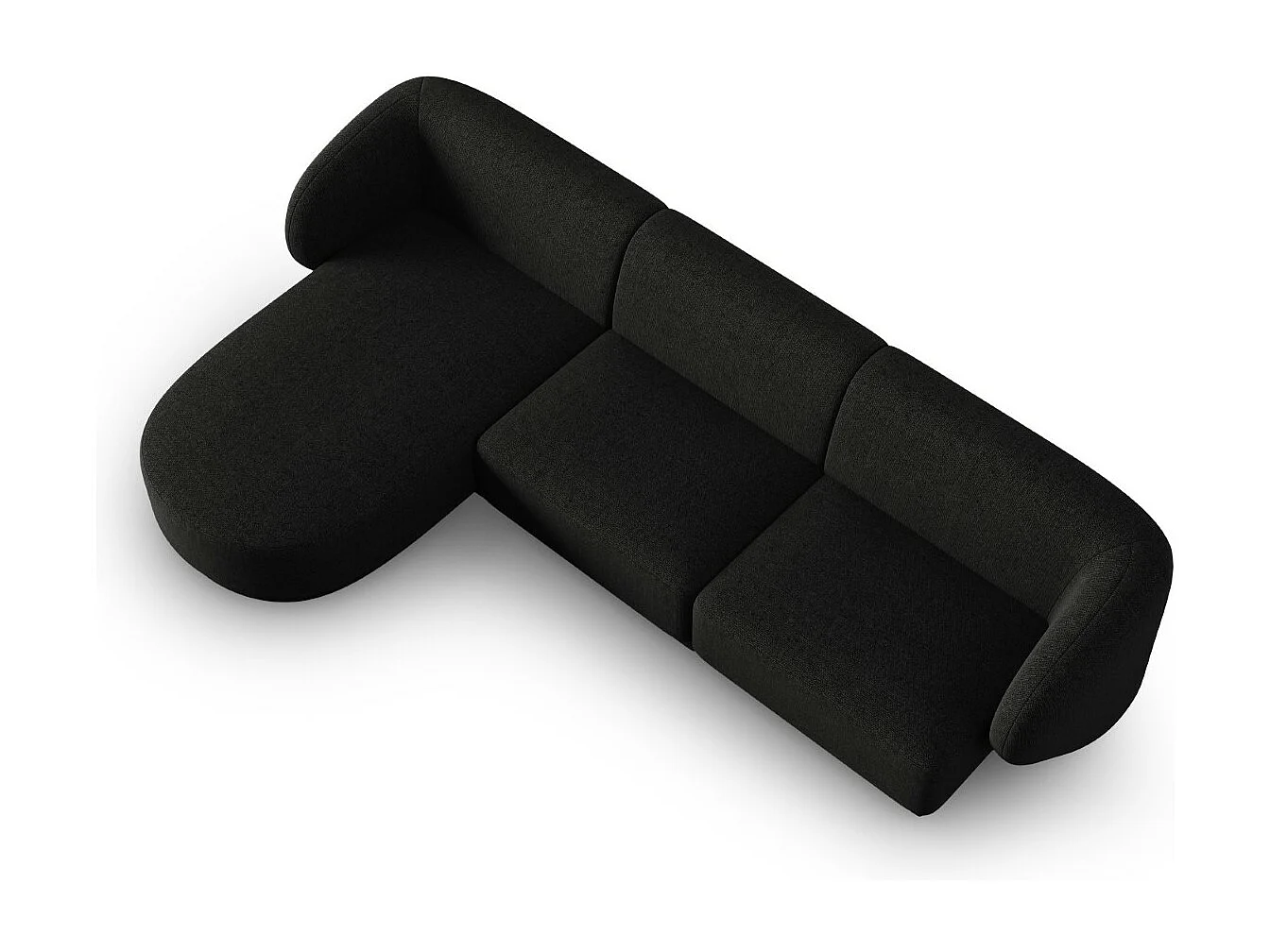 CXL by Christian Lacroix - Narożnik lewy panoramiczny, "Lionel" 4 miejsca szenil, czarny melanż - 266x155x74cm