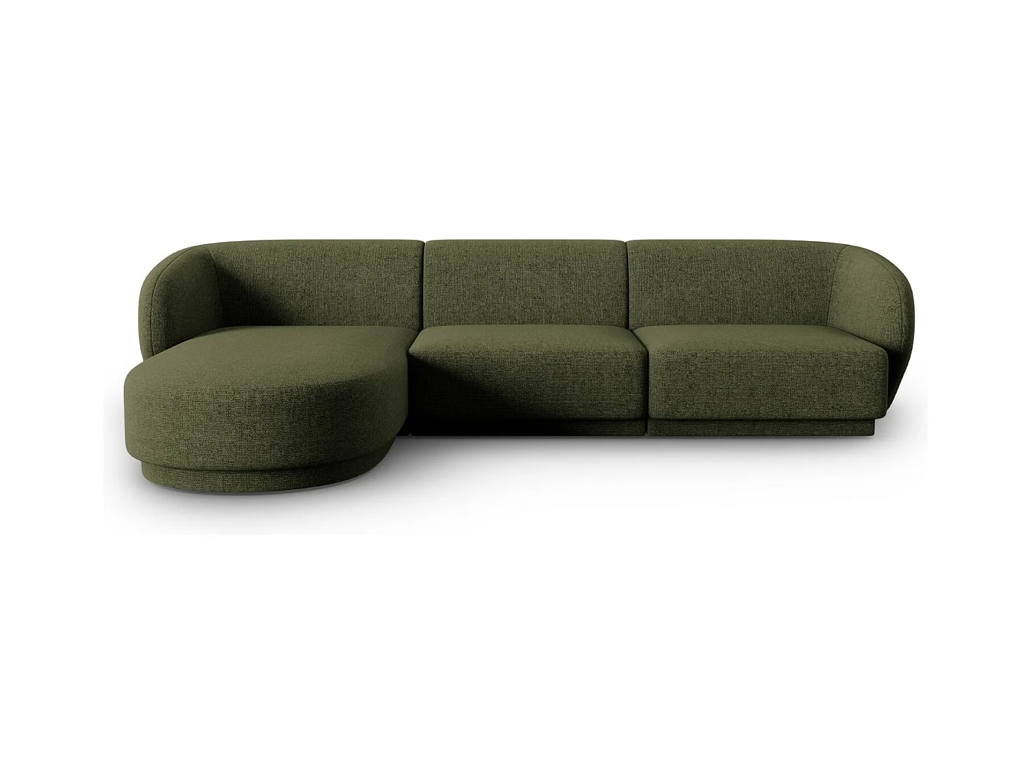 CXL by Christian Lacroix - Modulaire hoekbank links "Lionel" 4 zitplaatsen, Chenille, Heide Groen - 266x155x74cm