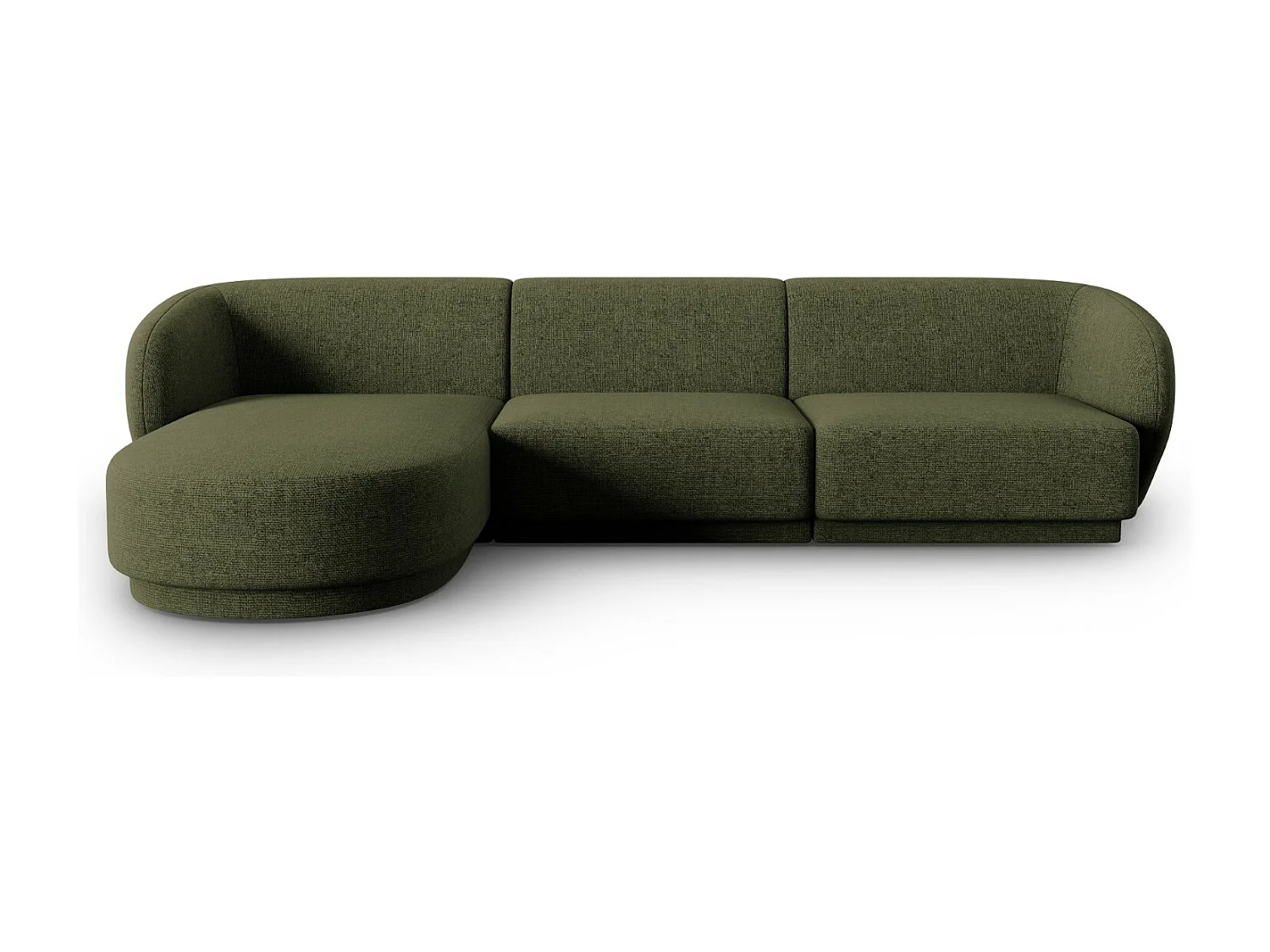 CXL by Christian Lacroix - Narożnik lewy panoramiczny, "Lionel" 4 miejsca szenil, zielony melanż - 266x155x74cm