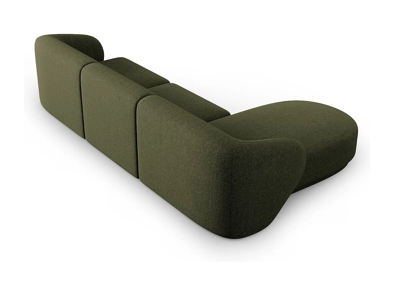 CXL by Christian Lacroix - Narożnik lewy panoramiczny, "Lionel" 4 miejsca szenil, zielony melanż - 266x155x74cm