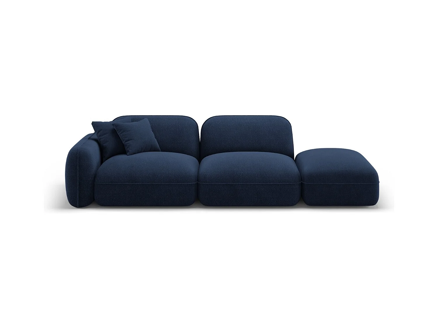 CXL by Christian Lacroix - Rechte modulaire bank "Lucien" 3 zitplaatsen, Flueel, Donkerblauw - 295x90x70cm