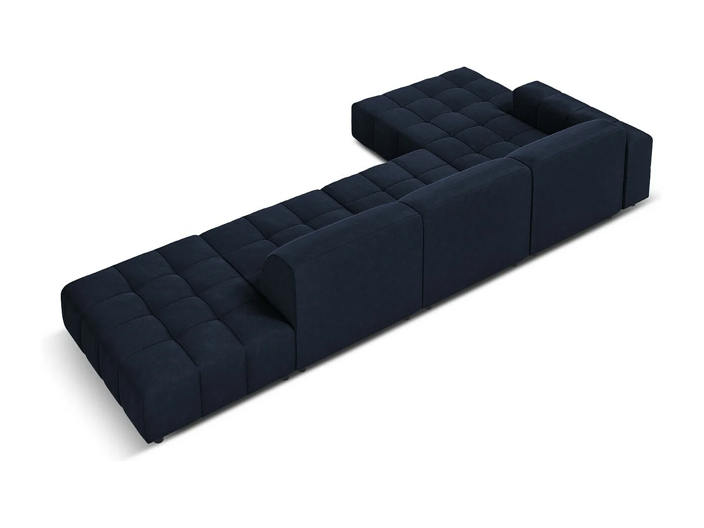 CXL by Christian Lacroix - 5-Sitzer Ecksofa links "Luc" Sitzer aus Samt dunkelblau - 341x166x70cm