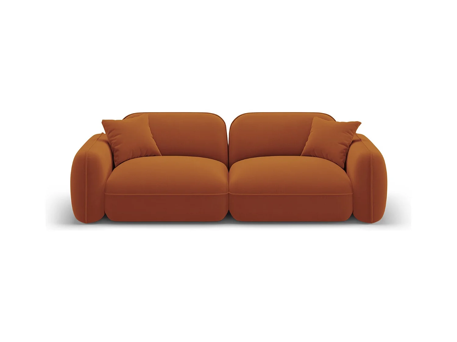 CXL by Christian Lacroix - Canapé modulable "Lucien" 3 places en velours terracotta - 230x90x70cm