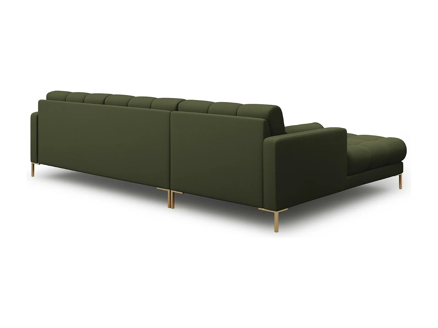 Cosmopolitan Design - Sofá de canto esquerdo "Bali" 5 lugares em tecido estrutural verde - 293x185x75cm