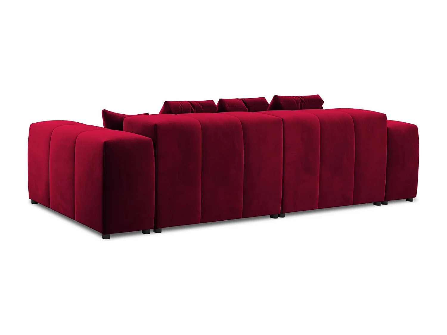 Cosmopolitan Design - Canapé modulable "Rome" 3 places en velours rouge - 320x120x75cm