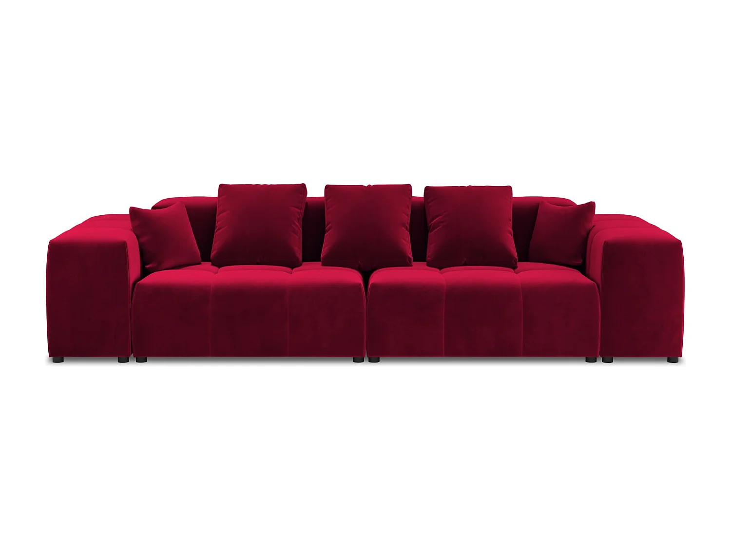 Cosmopolitan Design - Sofá modular "Rome" 3 lugares em veludo vermelho - 320x120x75cm