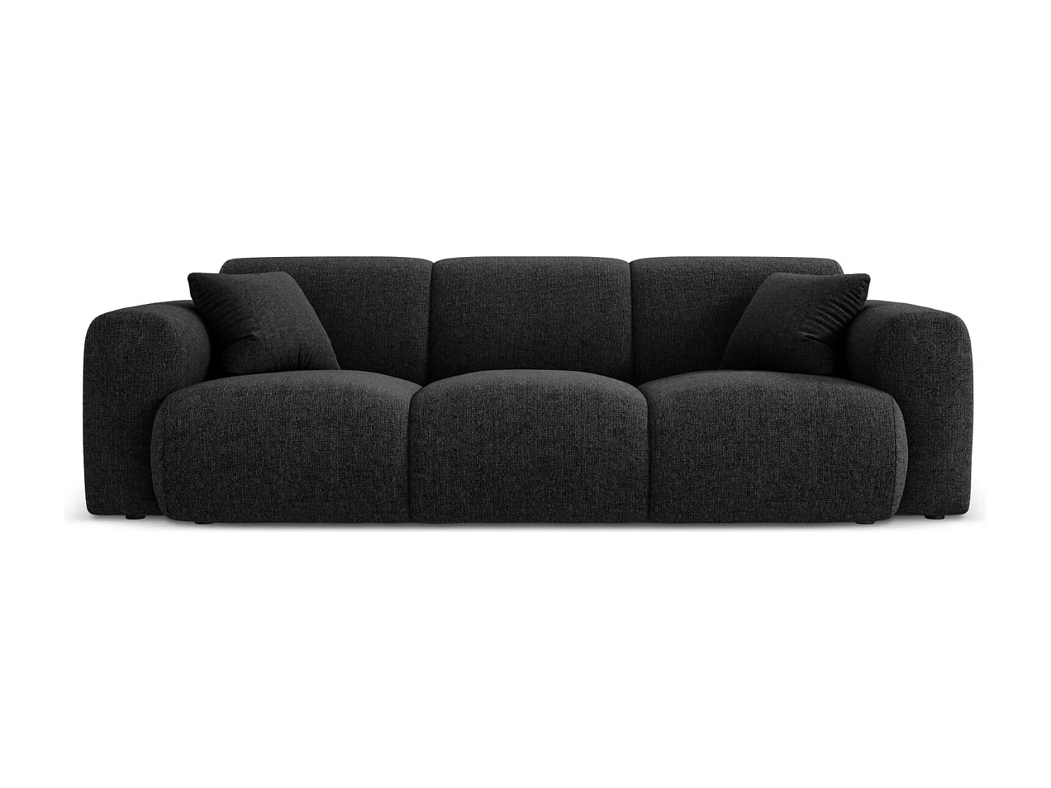 Cosmopolitan Design - Sofa, "Nolio" 3 miejsca szenil, czarny - 235x95x72cm