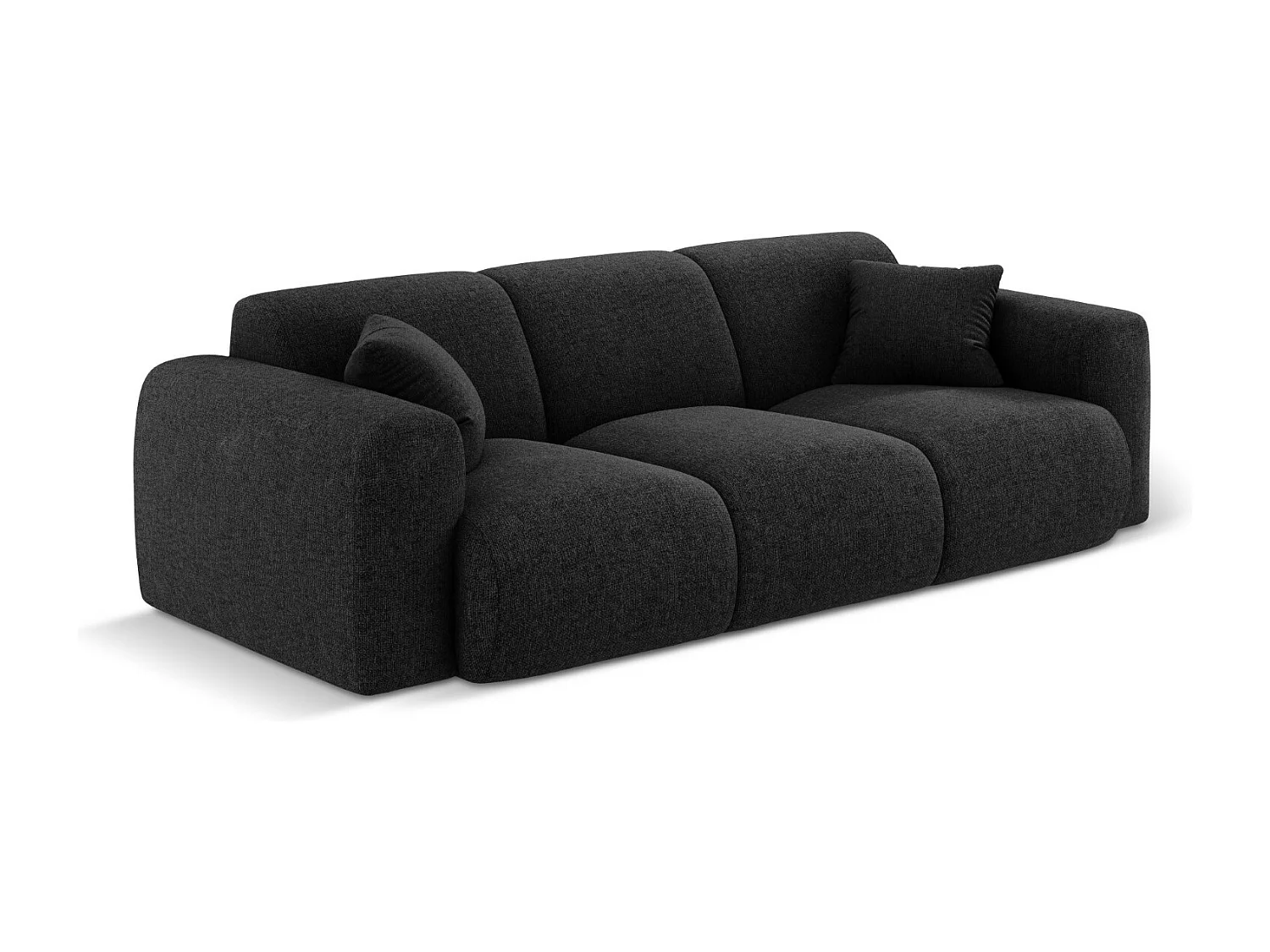 Cosmopolitan Design - Sofa, "Nolio" 3 miejsca szenil, czarny - 235x95x72cm