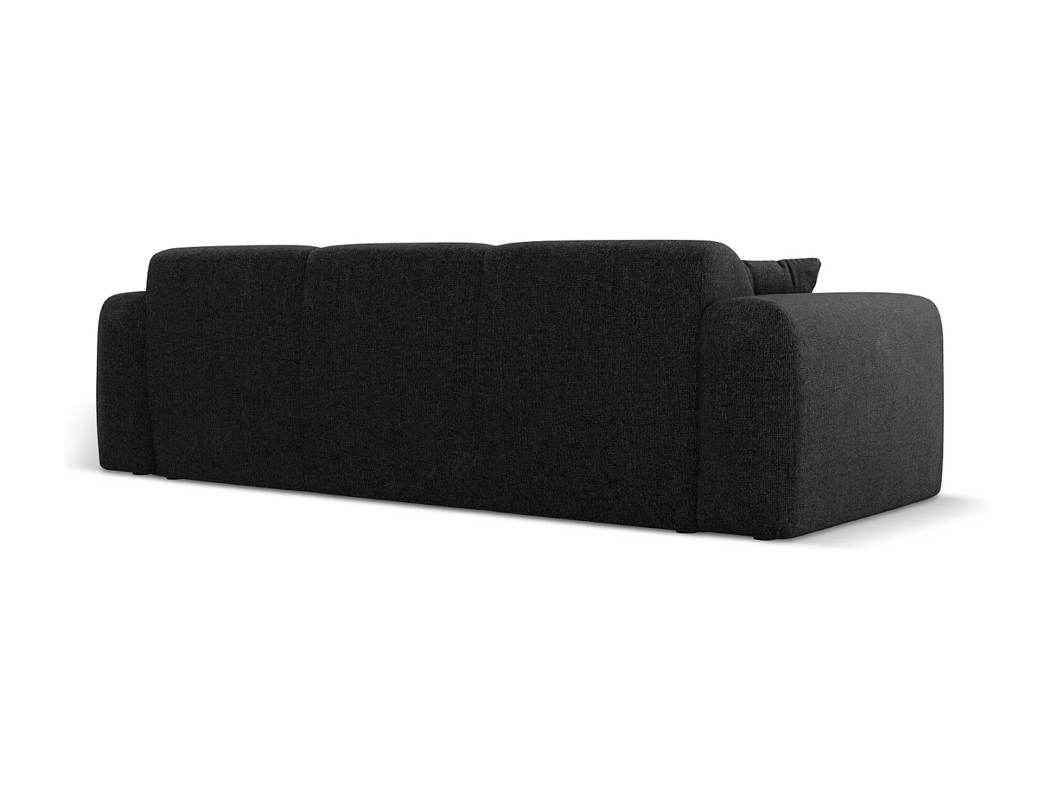 Cosmopolitan Design - Sofá "Nolio" 3 lugares em tecido chenille preto - 235x95x72cm