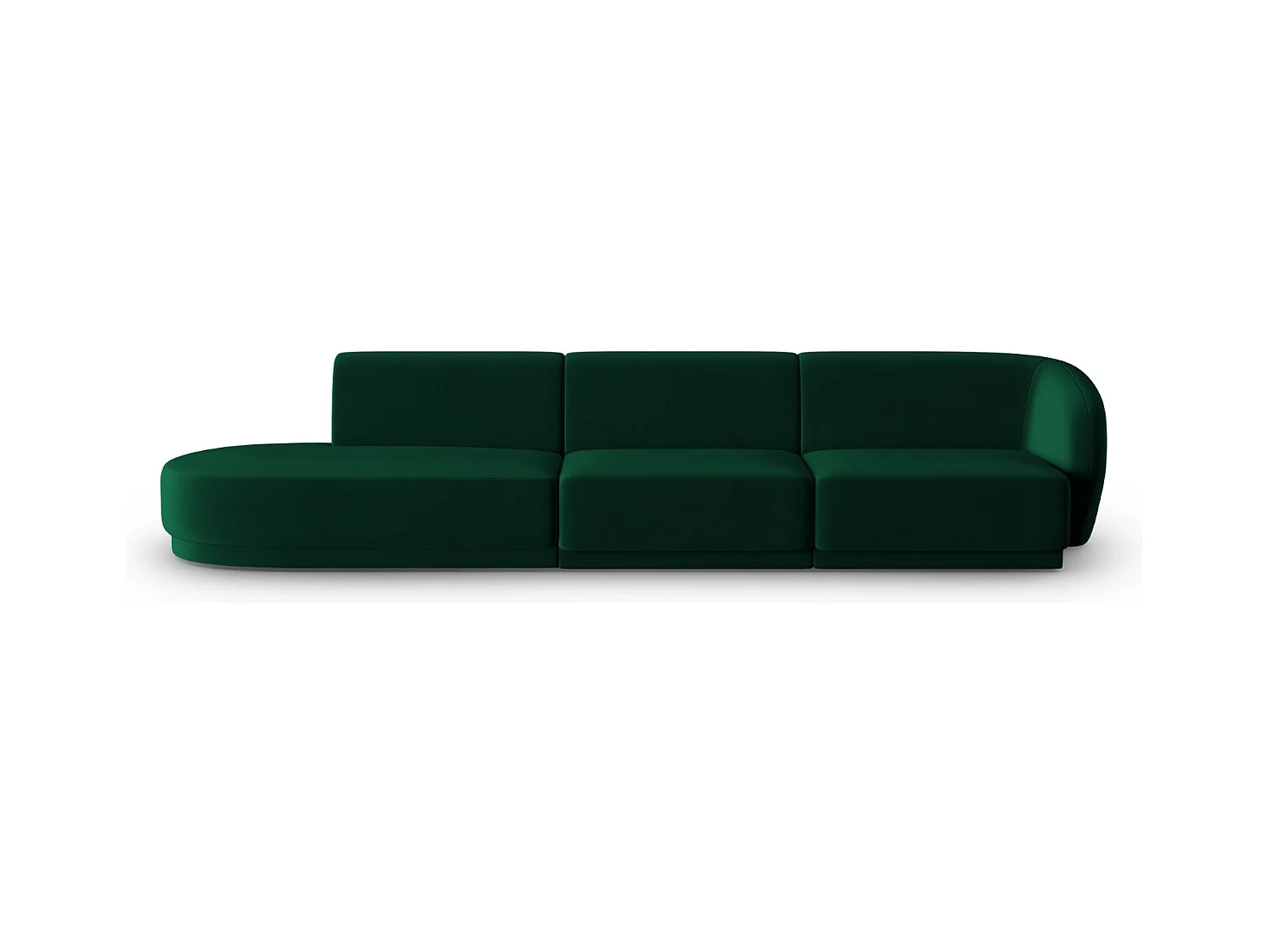 CXL by Christian Lacroix - Canapé modulable gauche "Lionel" 4 places en velours vert bouteille - 311x93x74cm