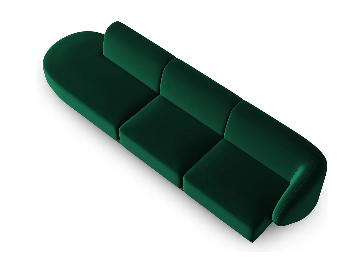 CXL by Christian Lacroix - Sofá modular izquierdo "Lionel" 4 plazas de terciopelo verde botella - 311x93x74cm