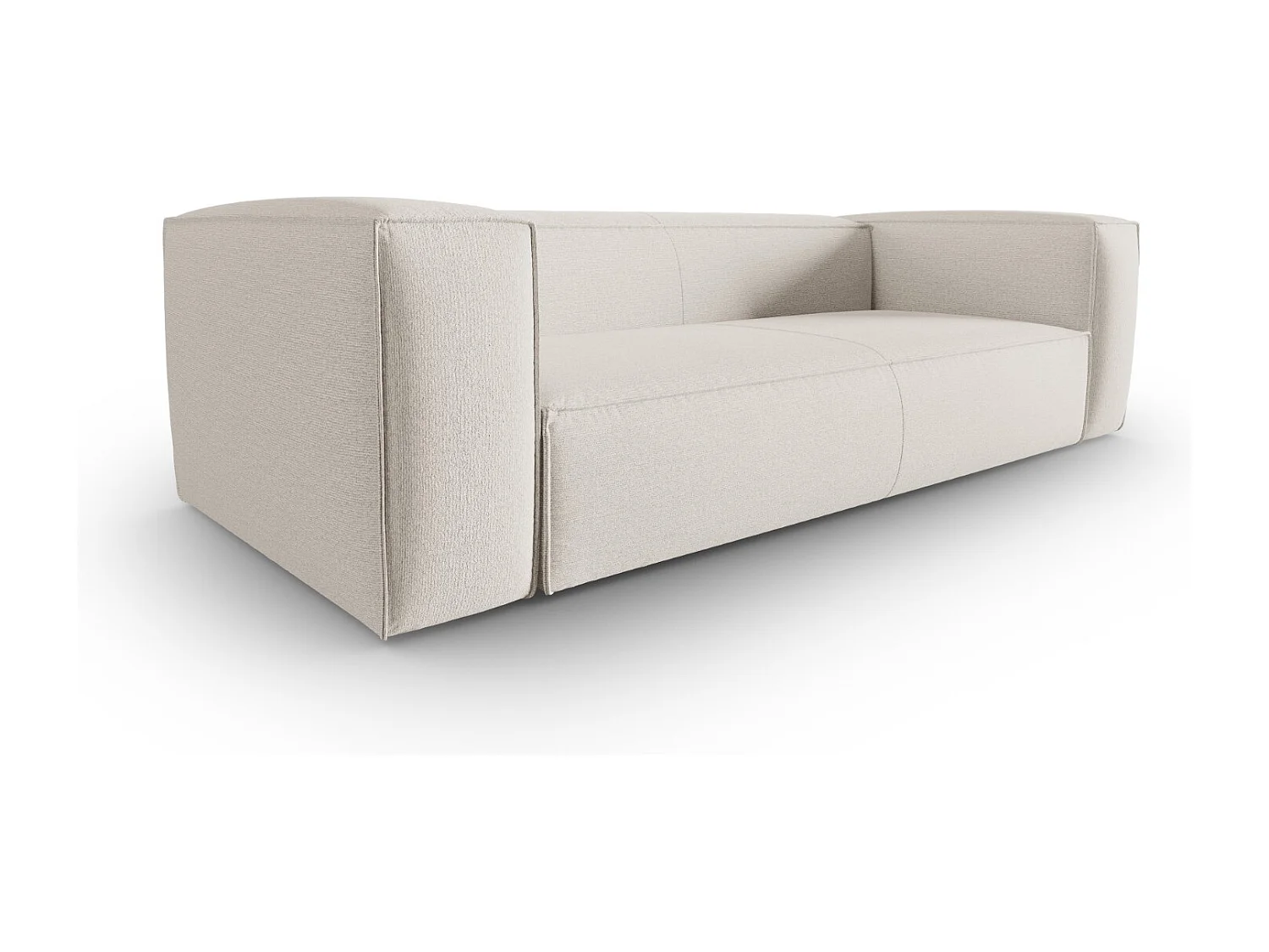 Cosmopolitan Design - Sofa, "Mackay" 4 miejsca welur strukturalny, kość słoniowa - 230x94x73cm