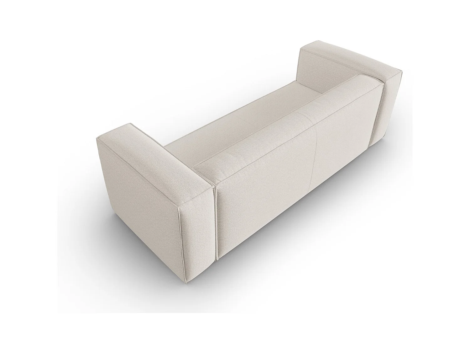 Cosmopolitan Design - Canapé "Mackay" 4 places en velours structuré ivoire - 230x94x73cm