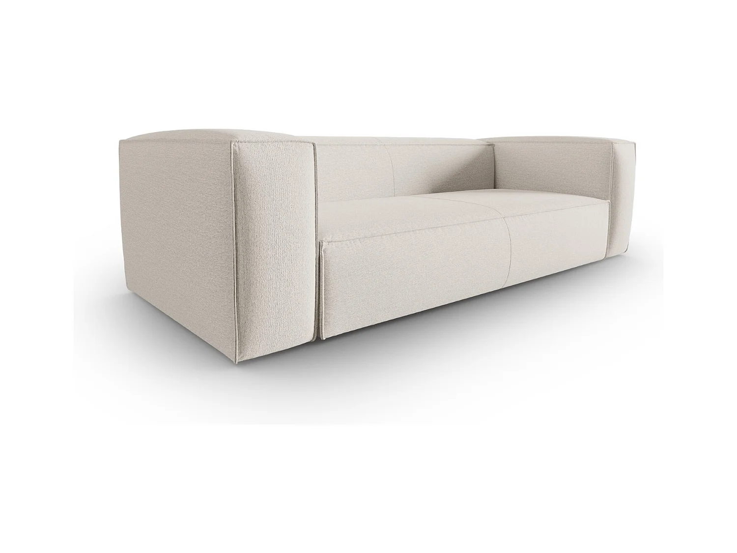 Cosmopolitan Design - Canapé "Mackay" 4 places en velours structuré ivoire - 230x94x73cm