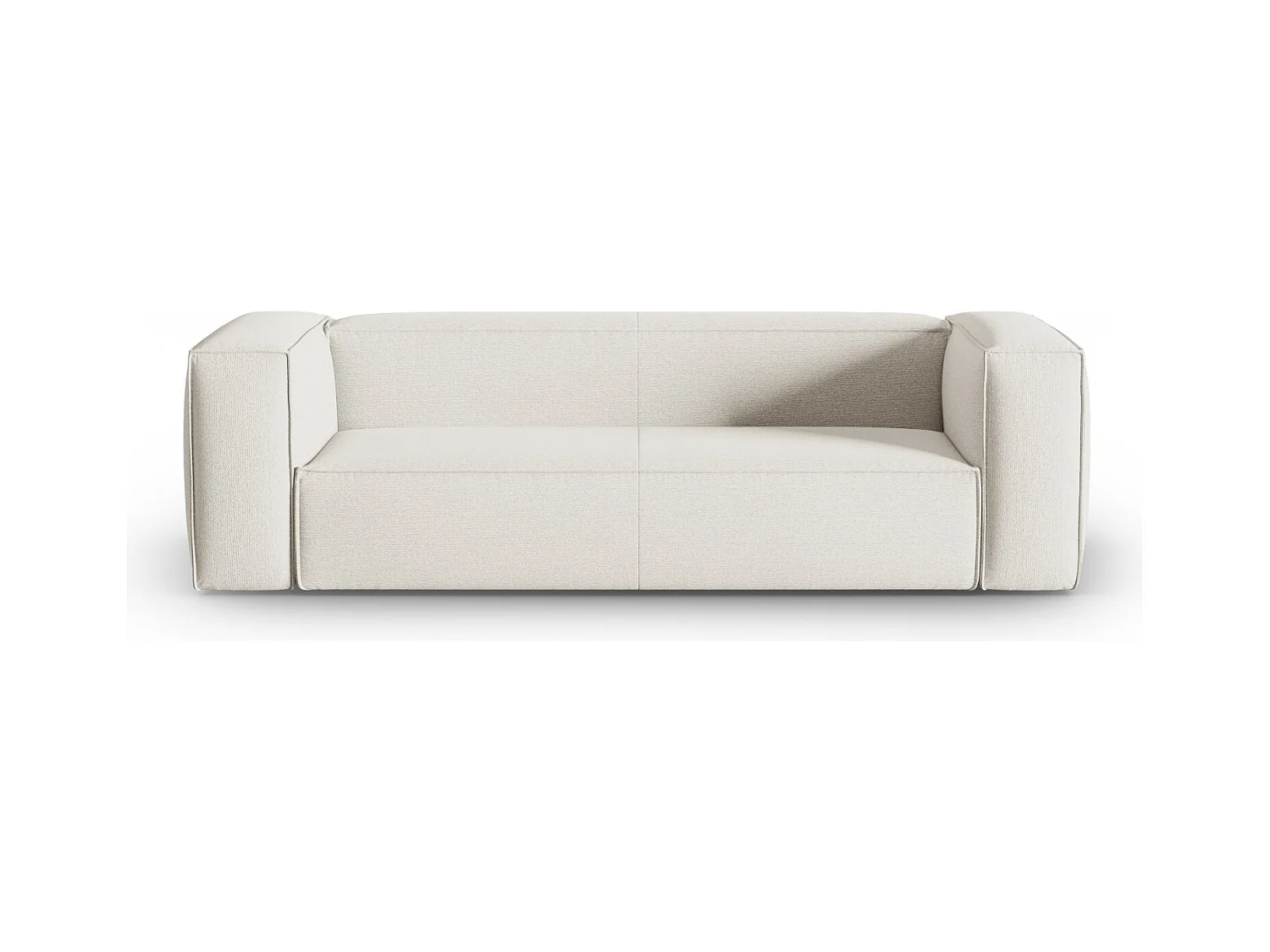 Cosmopolitan Design - Canapé "Mackay" 4 places en velours structuré ivoire - 230x94x73cm