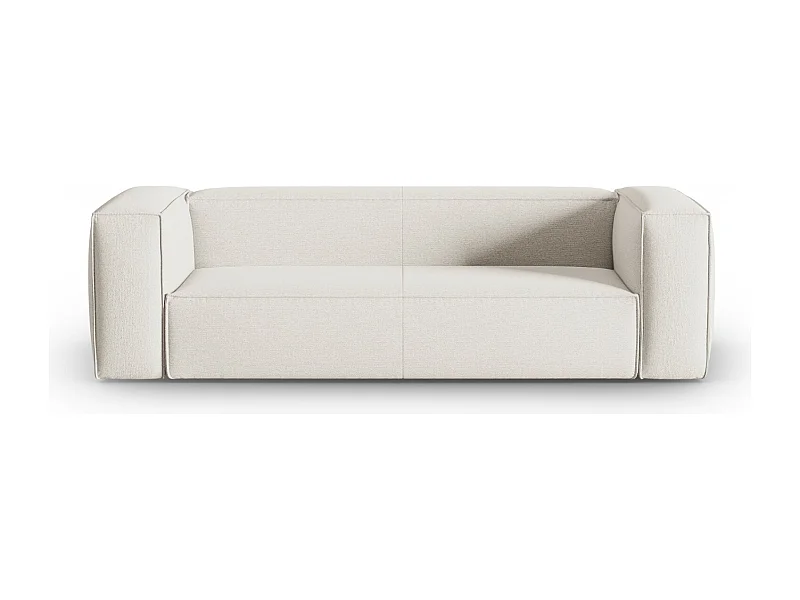Cosmopolitan Design - Bank "Mackay" 4 zitplaatsen, Gestructureerd fluweel, Ivoor - 230x94x73cm