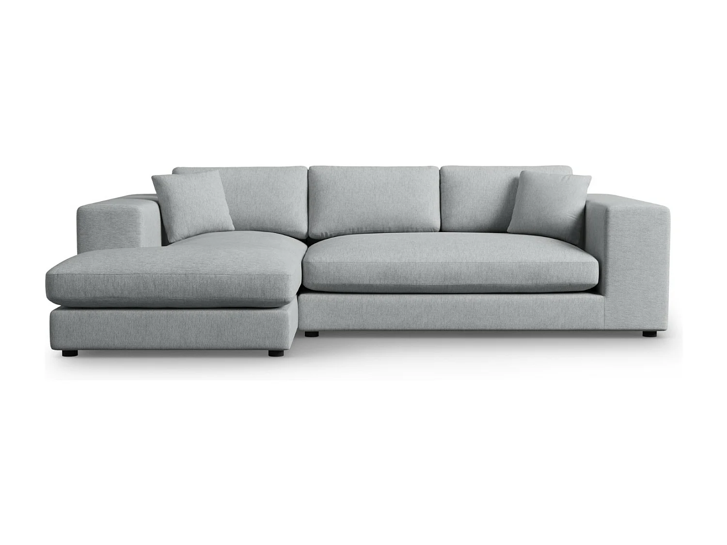CXL by Christian Lacroix - 5-Sitzer Ecksofa links "Tendance" Sitzer aus strukturiertem Stoff hellgrau - 282x174x72cm