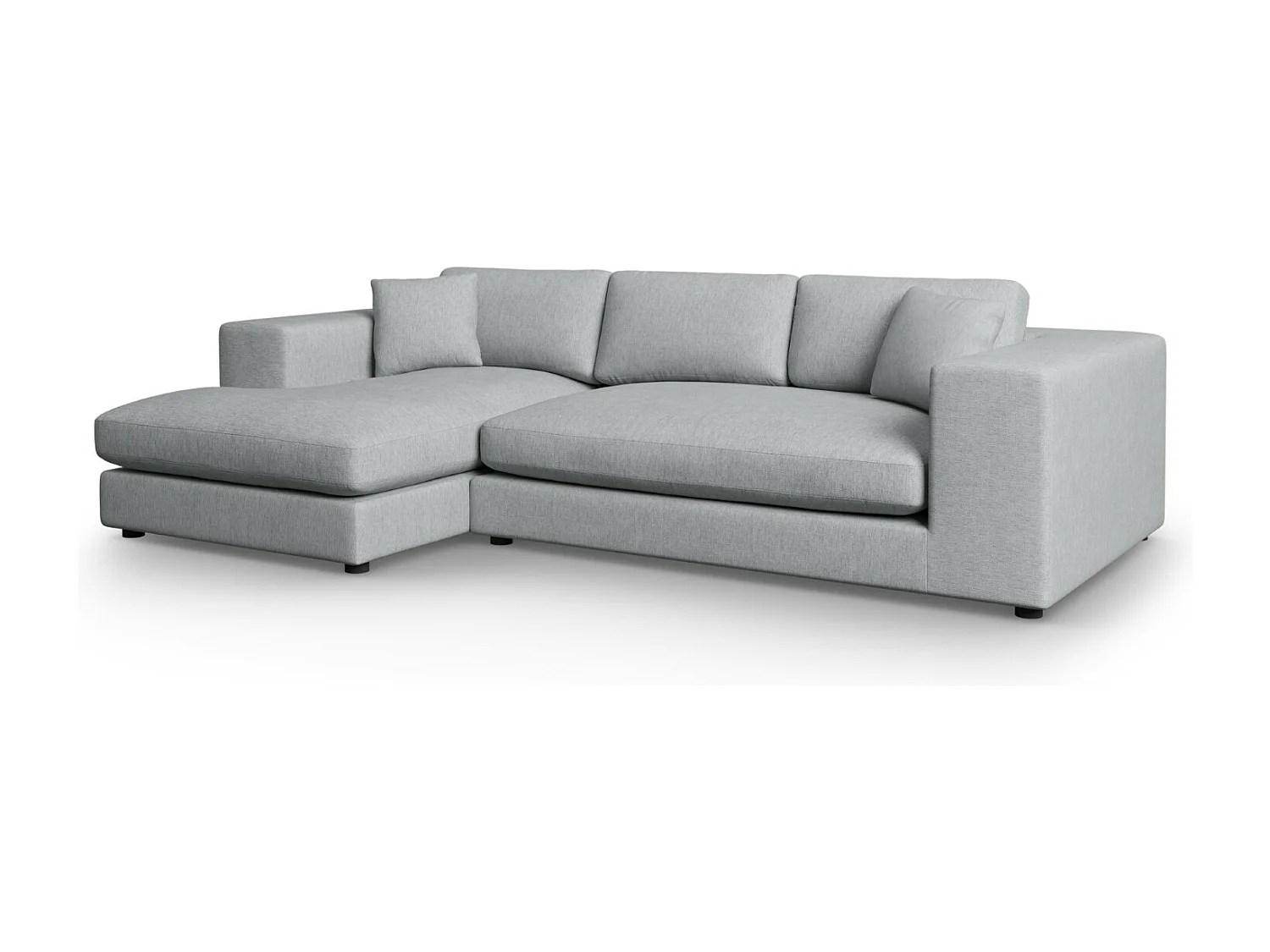 CXL by Christian Lacroix - 5-Sitzer Ecksofa links "Tendance" Sitzer aus strukturiertem Stoff hellgrau - 282x174x72cm