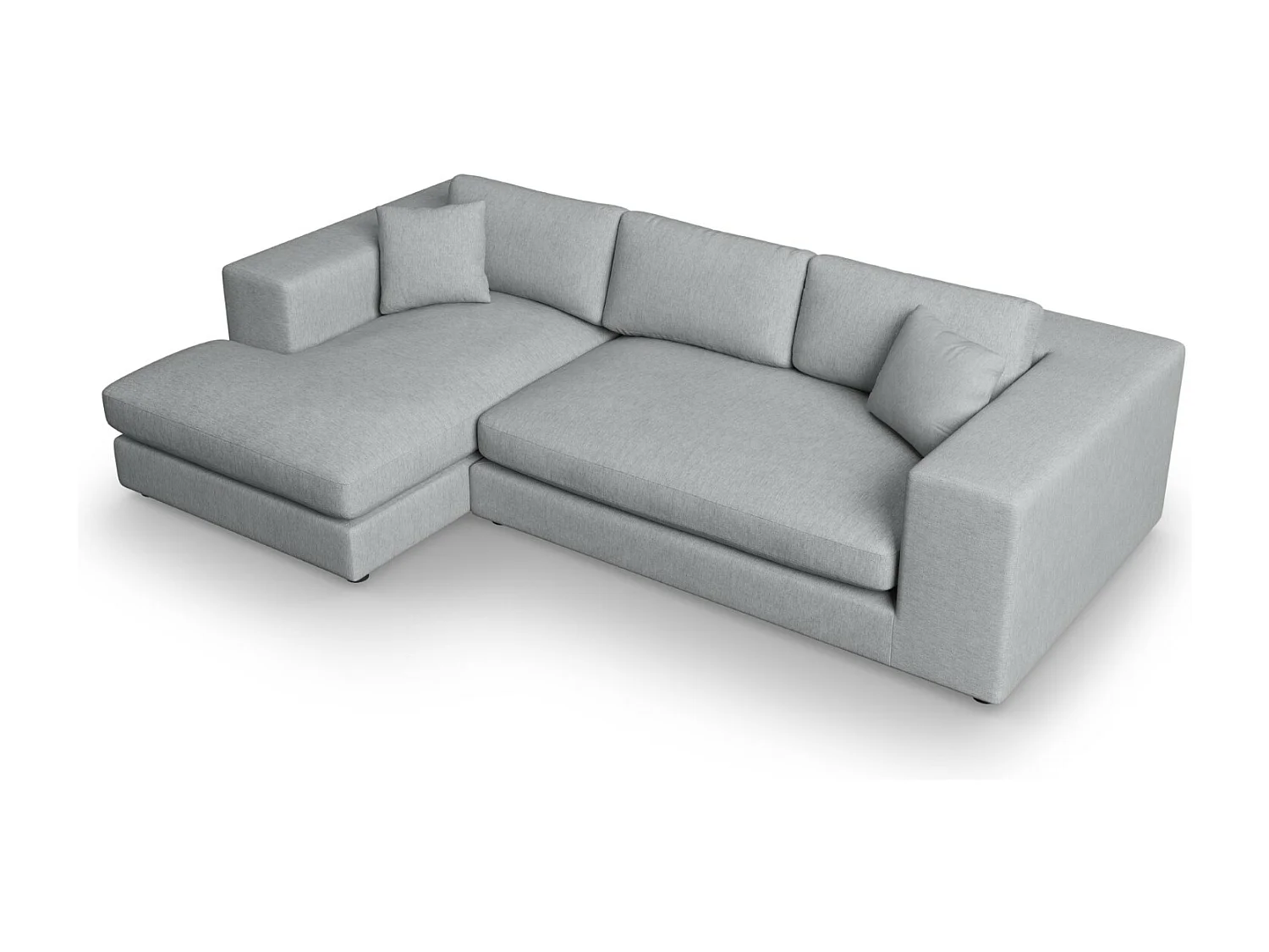 CXL by Christian Lacroix - 5-Sitzer Ecksofa links "Tendance" Sitzer aus strukturiertem Stoff hellgrau - 282x174x72cm