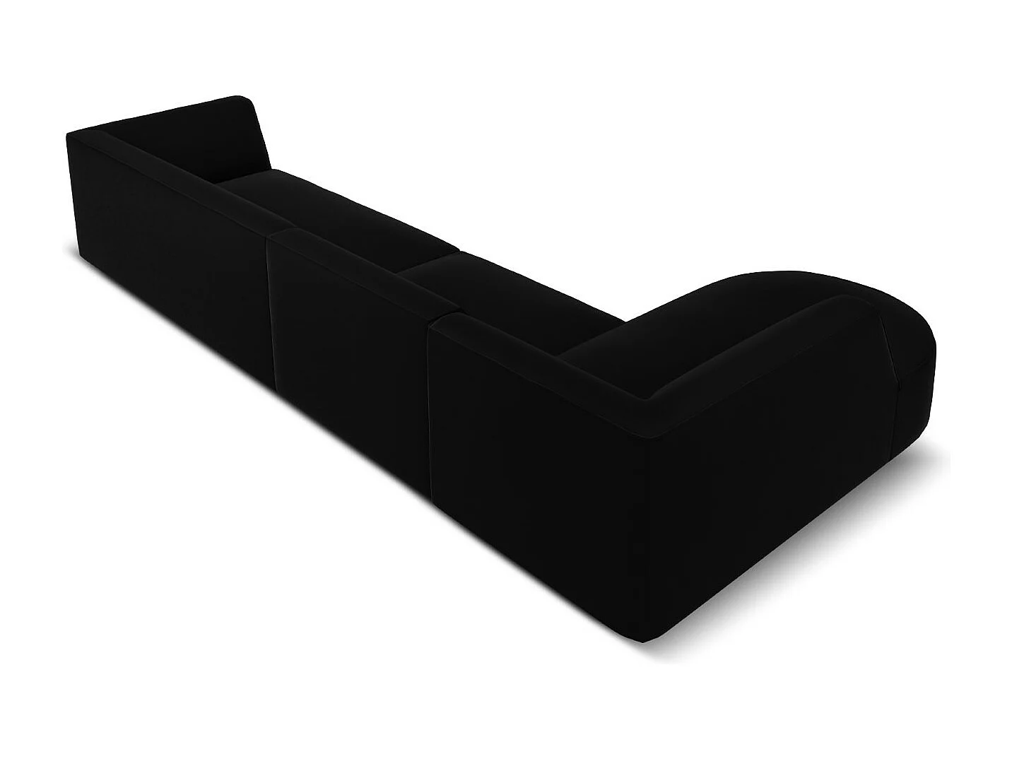 CXL by Christian Lacroix - Linker hoekbank "Charles" 5 zitplaatsen, Flueel, Zwart - 366x180x69cm