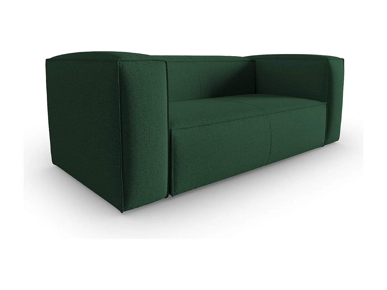Cosmopolitan Design - Sofá "Mackay" 2 plazas de terciopelo estructurado verde - 150x94x73cm