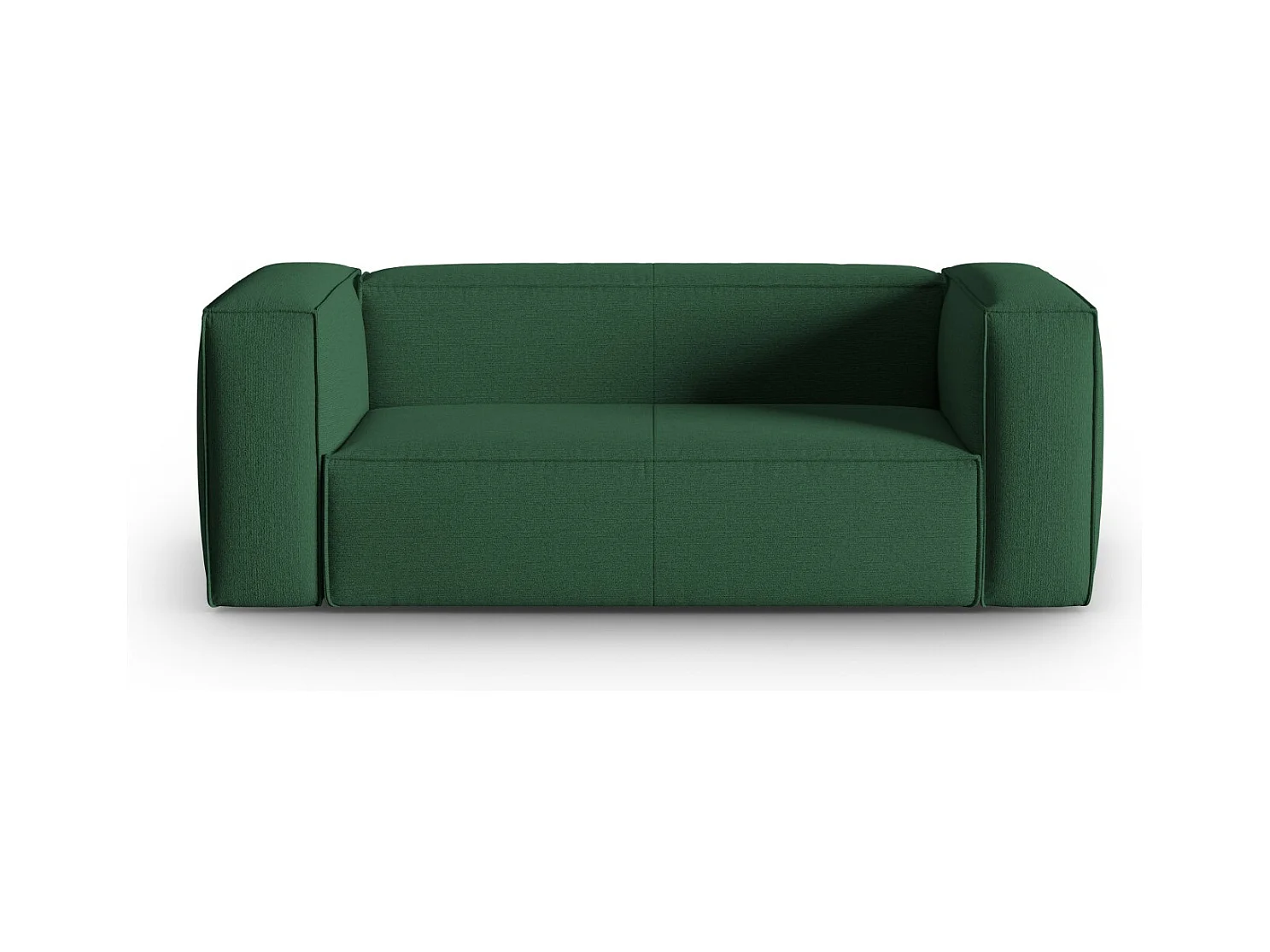 Cosmopolitan Design - Bank "Mackay" 2 zitplaatsen, Gestructureerd fluweel, Groente - 150x94x73cm