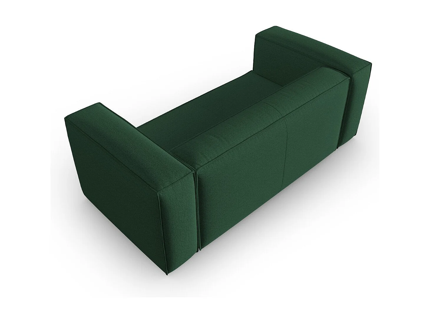 Cosmopolitan Design - Sofá "Mackay" 2 lugares em veludo estruturado verde - 150x94x73cm