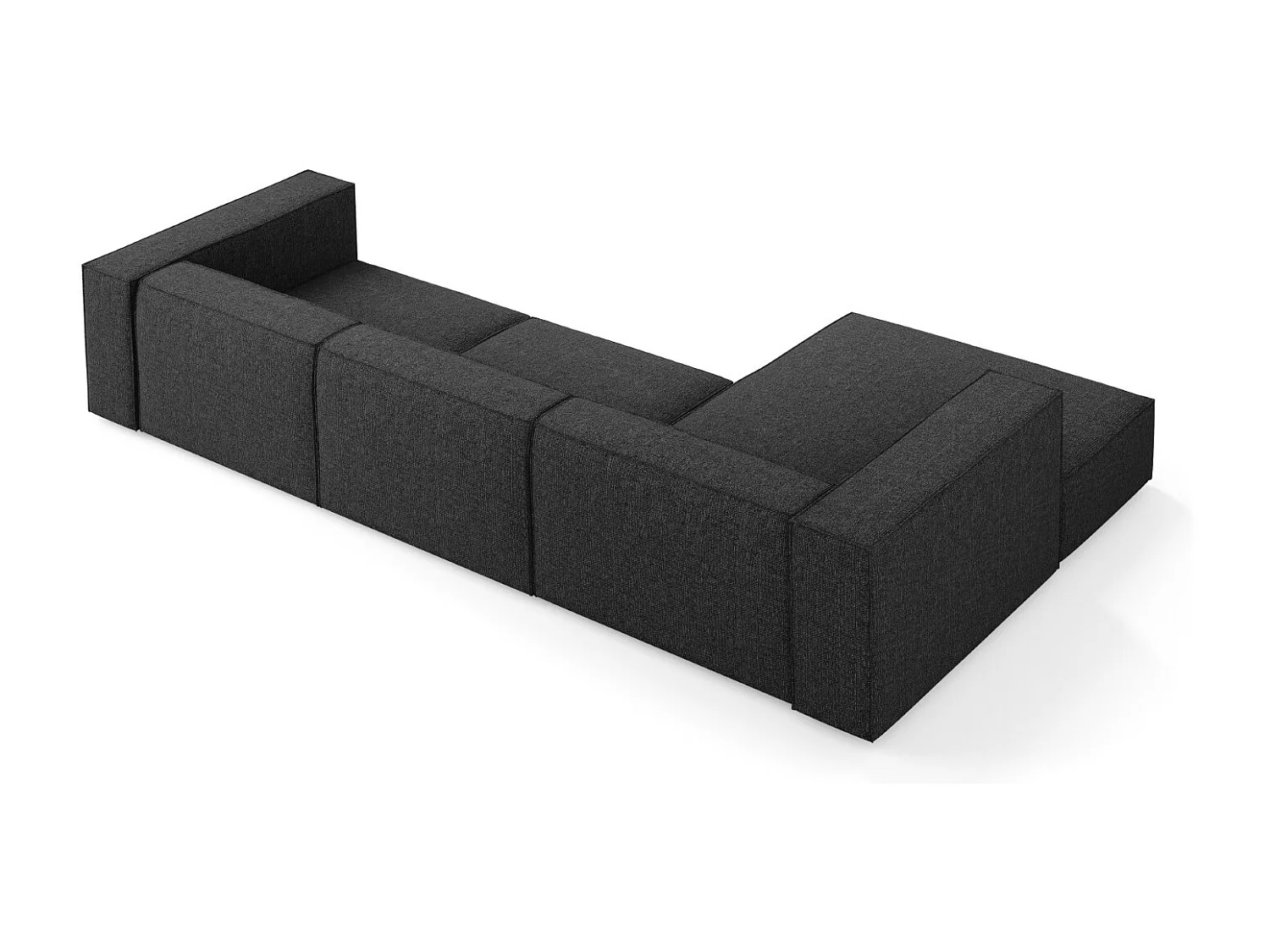 Cosmopolitan Design - Narożnik lewy, "Arendal" 4 miejsca szenil, czarny - 284x166x70cm