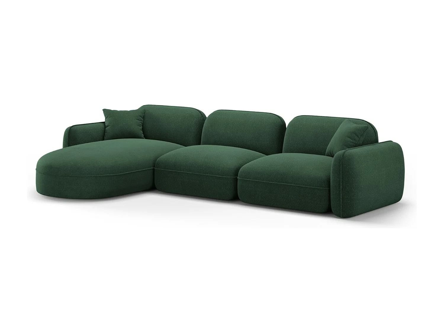 CXL by Christian Lacroix - Sofá esquinero modular izquierdo "Lucien" 4 plazas de terciopelo verde - 320x165x70cm