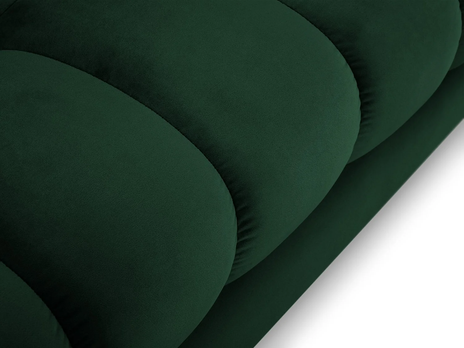 Cosmopolitan Design - 5-Sitzer Ecksofa links "Bali" aus Samt flaschengrün - 293x185x75cm