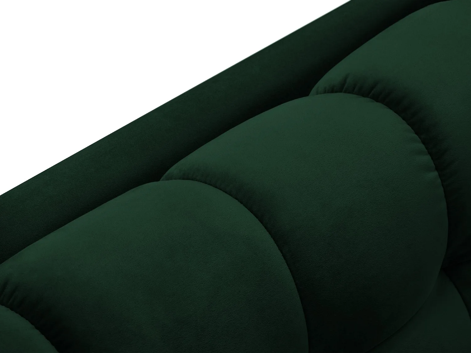 Cosmopolitan Design - Sofá de canto esquerdo "Bali" 5 lugares em veludo verde garrafa - 293x185x75cm