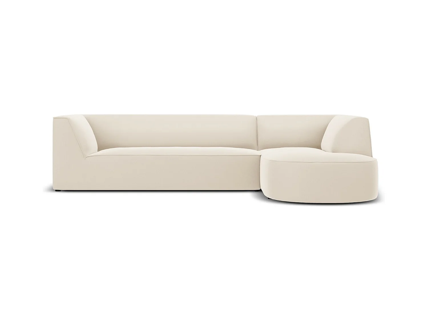 CXL by Christian Lacroix - Rechter hoekbank "Charles" 4 zitplaatsen, Flueel, Beige - 273x180x69cm
