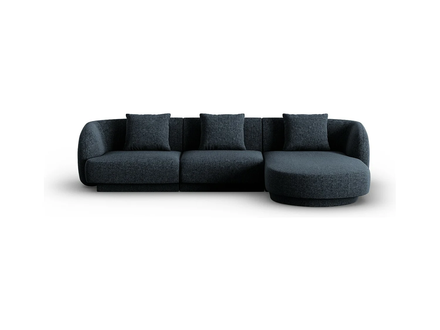 Cosmopolitan Design - Canapé d'angle droit "Tulum" 4 places en chenille bleu roi - 255x156x70cm
