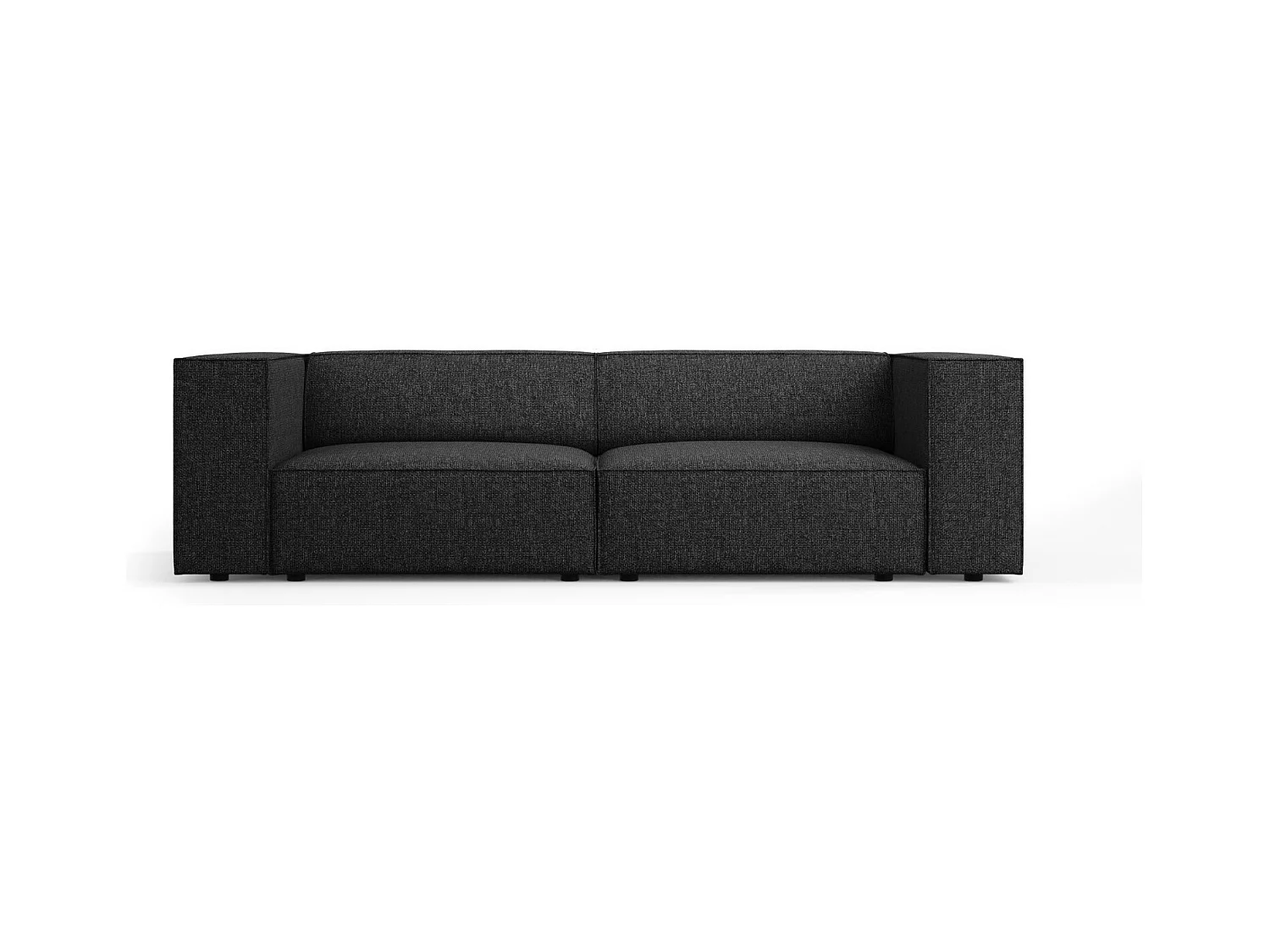 Cosmopolitan Design - Bank "Arendal" 3 zitplaatsen, Chenille, Zwart - 204x102x70cm