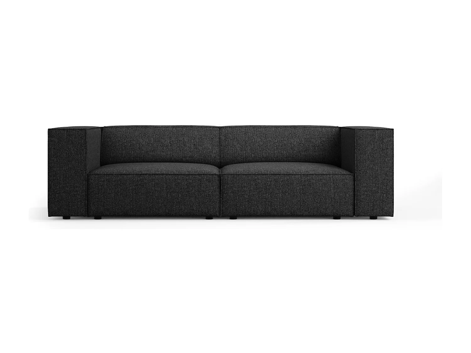 Cosmopolitan Design - Canapé "Arendal" 3 places en chenille noir - 204x102x70cm