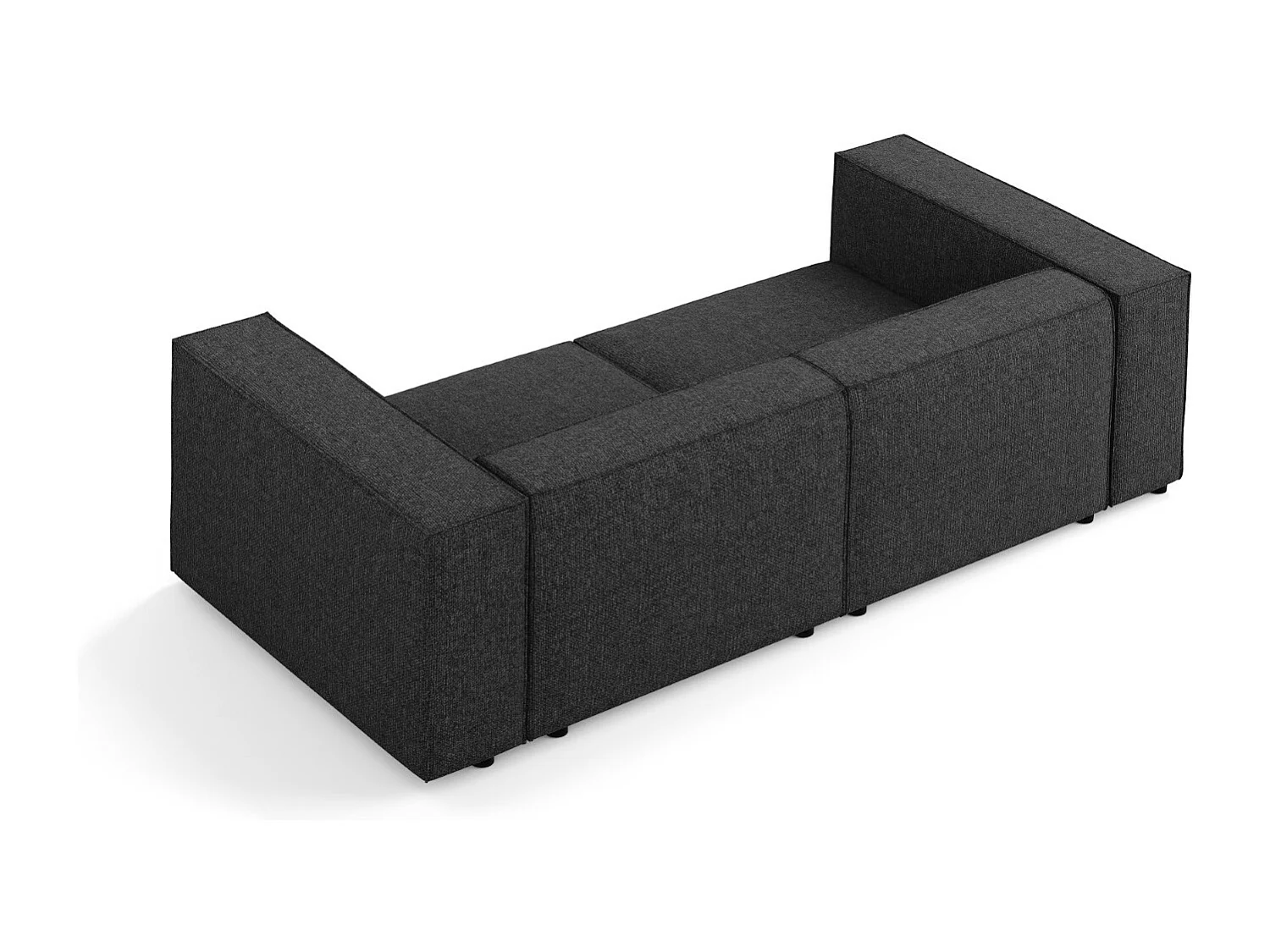 Cosmopolitan Design - Canapé "Arendal" 3 places en chenille noir - 204x102x70cm
