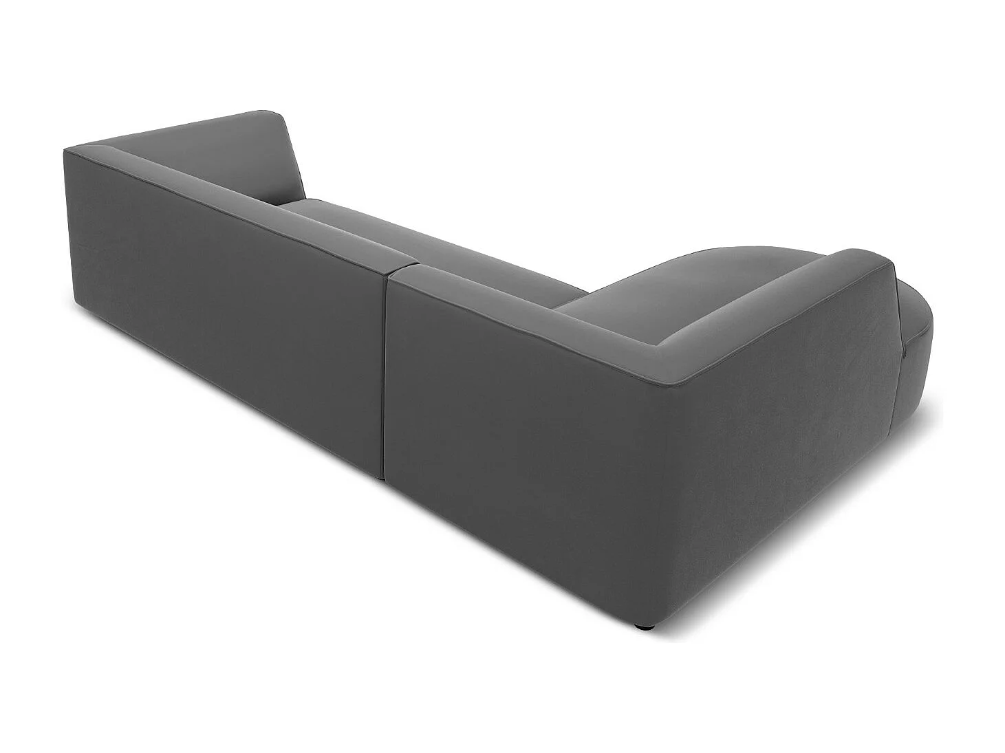 CXL by Christian Lacroix - Canapé d'angle gauche "Charles" 4 places en velours gris foncé - 273x180x69cm