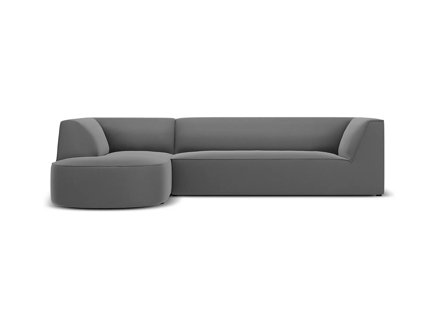 CXL by Christian Lacroix - Linker hoekbank "Charles" 4 zitplaatsen, Flueel, Donkergrijs - 273x180x69cm