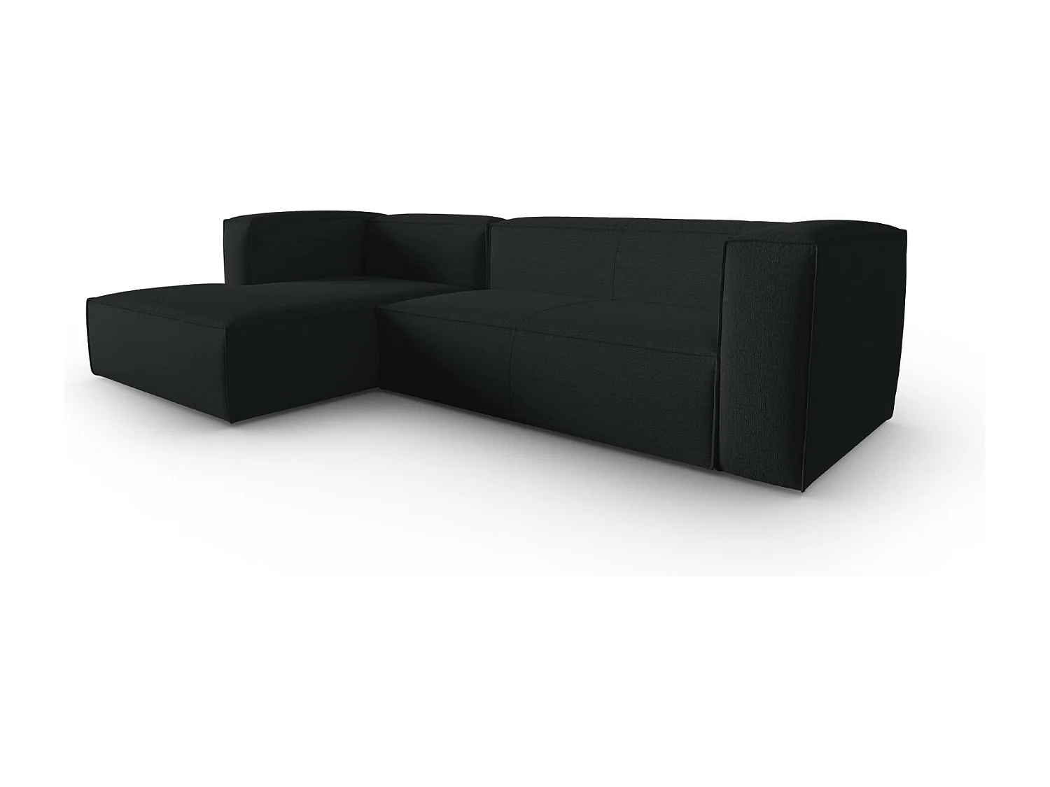 Cosmopolitan Design - Narożnik lewy, "Mackay" 4 miejsca welur strukturalny, antracyt - 282x166x73cm