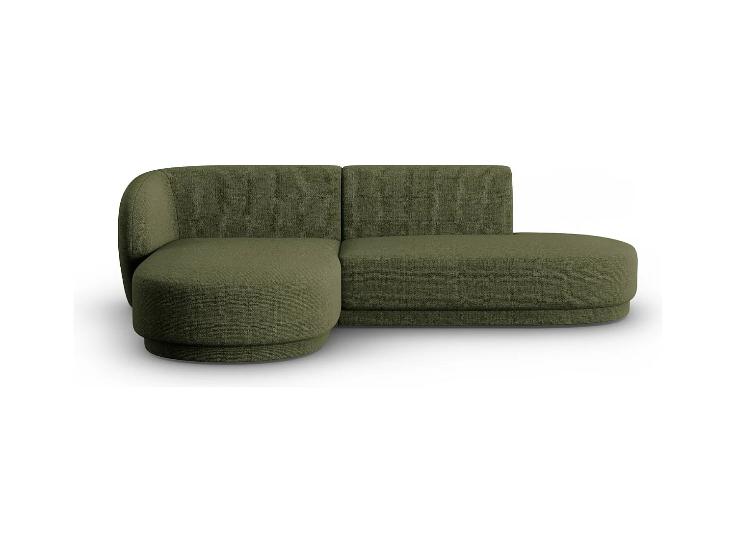 CXL by Christian Lacroix - Sofá esquinero modular izquierdo "Lionel" 4 plazas de tejido chenilla verde jaspeado - 233x155x74cm
